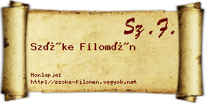 Szőke Filomén névjegykártya
