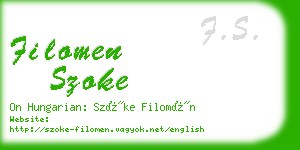filomen szoke business card